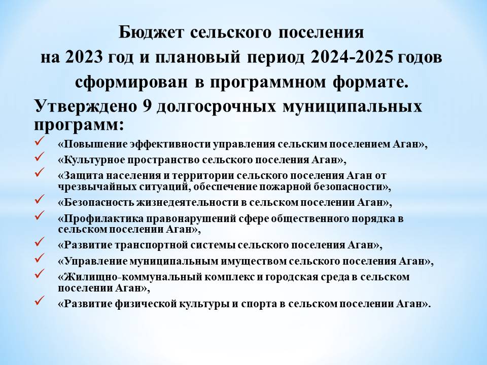 Бюджет для граждан.Отчет об исполнении бюджета сельского поселения Аган за 2022 год 